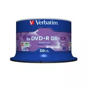 VERBATIM DVD + R (pachet de 50) / Strat dublu / Spindle / 8X 8,5 GB Argintiu mat