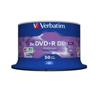 VERBATIM DVD + R (pachet de 50) / Strat dublu / Spindle / 8X 8,5 GB Argintiu mat VERBATIM DVD + R (pachet de 50) / Strat dublu / Spindle / 8X 8,5 GB Argintiu mat