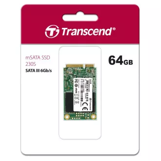 SSD industrial TRANSCEND MSA230S 64GB, mSATA, SATA III, 3D TLC SSD industrial TRANSCEND MSA230S 64GB, mSATA, SATA III, 3D TLC
