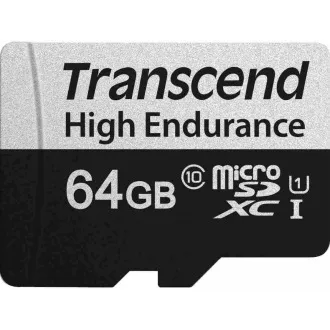 Card MicroSDXC TRANSCEND 64GB 350V, rezistență ridicată