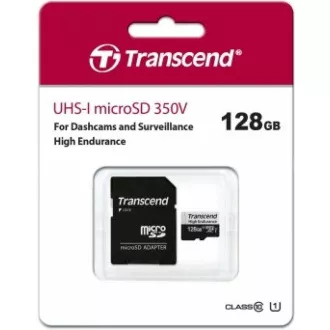 Card MicroSDXC TRANSCEND 128GB 350V, rezistență ridicată