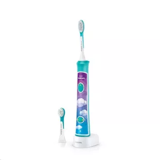 Philips HX6322/04 Sonicare for Kids, periuță de dinți, pentru copii, 62000 oscilații/min, 2 moduri de curățare, Bluetooth, aqua
