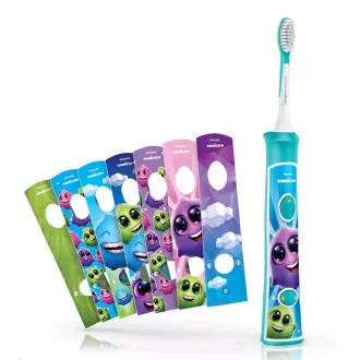 Philips HX6322/04 Sonicare for Kids, periuță de dinți, pentru copii, 62000 oscilații/min, 2 moduri de curățare, Bluetooth, aqua