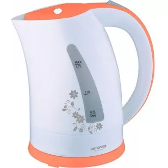 Fierbător electric Orava VK-3417 P, 2000 W, 1,7 l, oprire automată, alb / portocaliu