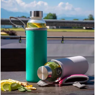 Steuber Sticluță de sticlă cu capac 500 ml, gri