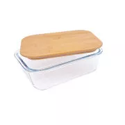 Steuber Borcan de sticlă cu capac din bambus 370 ml