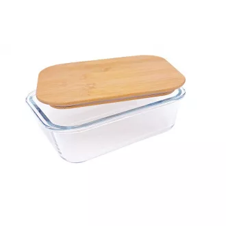 Steuber Borcan de sticlă cu capac din bambus 370 ml