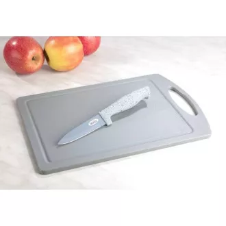 Steuber Scândură de tăiat 29 x 20 cm cu cuțit pentru legume, gri