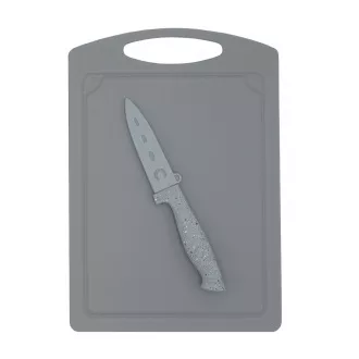 Steuber Scândură de tăiat 29 x 20 cm cu cuțit de decojit, gri
