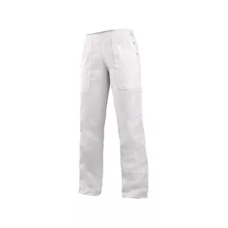 Pantaloni de dama DARJA cu talie de cauciuc, alb, marimea 58