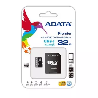 Card ADATA MicroSDHC 32GB UHS-I Clasa 10 + adaptor SD, Premier