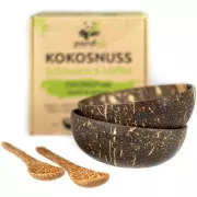 Pandoo Castron de nucă de cocos și set de linguri 2pcs