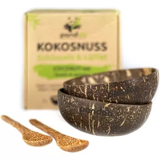 Pandoo Castron de nucă de cocos și set de linguri 2pcs Pandoo Castron de nucă de cocos și set de linguri 2pcs