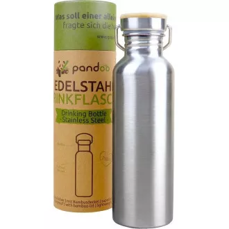 Pandoo Sticlă de apă din oțel inoxidabil cu capac din bambus 750 ml
