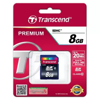 Card SDHC TRANSCEND 8GB Premium, clasa 10