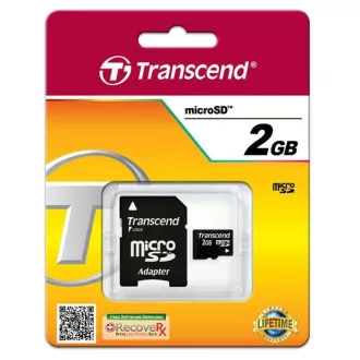 Card MicroSD TRANSCEND 2GB + adaptor
