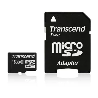 Card MicroSDHC TRANSCEND 16GB Clasa 10 + adaptor Card MicroSDHC TRANSCEND 16GB Clasa 10 + adaptor