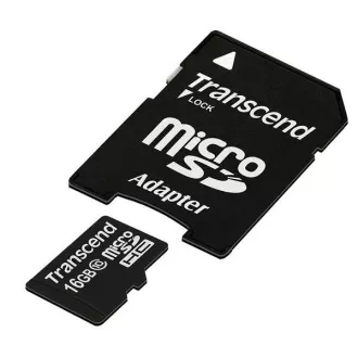Card MicroSDHC TRANSCEND 16GB Clasa 10 + adaptor Card MicroSDHC TRANSCEND 16GB Clasa 10 + adaptor