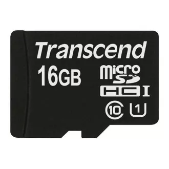 Card MicroSDHC TRANSCEND 16GB Premium, Clasa 10 UHS-I 300x, fără adaptor