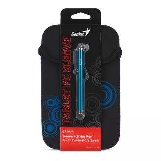 GENIUS GS-701P, husă pachet pentru Tablet PC de 7" negru + touch pen albastru