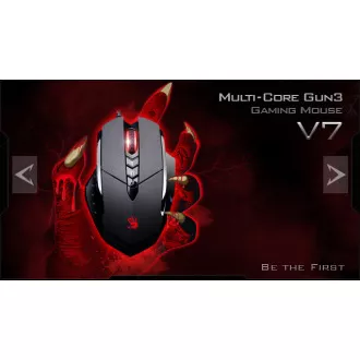 Mouse de gaming A4tech BLOODY V7, până la 3200 DPI, tehnologie V-Track, memorie de 160 KB, USB, CORE 2, plăcuțe metalice