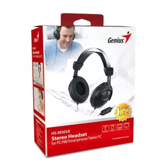 Căști GENIUS cu microfon HS-M505X, mufă simplă Căști GENIUS cu microfon HS-M505X, mufă simplă