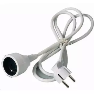 PREMIUMCORD Cablu prelungitor 230V 2m, 1 priză (M/F) alb