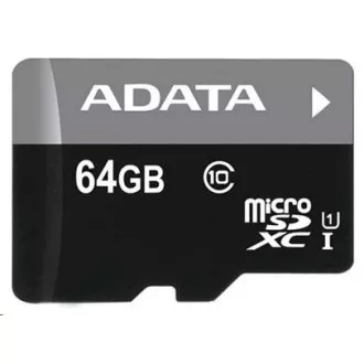 Card ADATA MicroSDXC 64GB Premier UHS-I Clasa 10 + adaptor SD