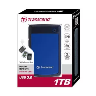 HDD extern TRANSCEND USB 3.0 StoreJet 25H3B, 1TB, albastru (rezistent la șocuri)