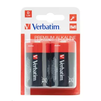VERBATIM Baterii alcaline D, 2 PACK / LR20