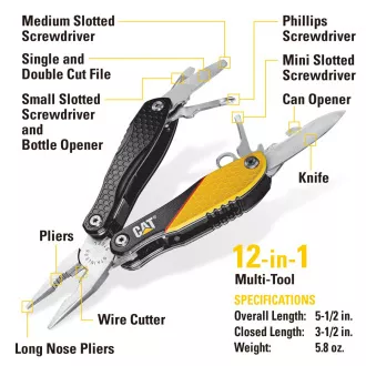 Set cadou multifuncțional Caterpillar, cuțit, clește și breloc CT240192