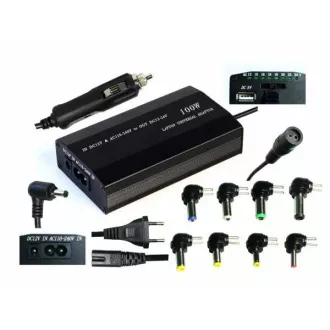 Adaptor de alimentare universal EUROCASE 100W, AC 110-240V / CAR DC 12V, DC 12-20, 9 terminale
