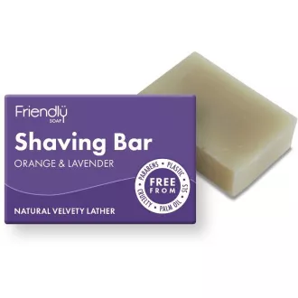 Săpun prietenos Săpun de bărbierit natural portocaliu și lavandă 95 g Săpun prietenos Săpun de bărbierit natural portocaliu și lavandă 95 g