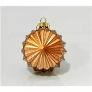 Eurolamp ornamente de Crăciun din sticlă poligonală bronz, 8 cm, set de 4
