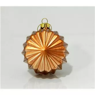 Eurolamp ornamente de Crăciun din sticlă poligonală bronz, 8 cm, set de 4
