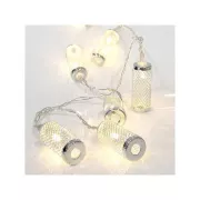 Lanț luminos Eurolamp LED cu cilindru metalic, alb cald, 10 LED-uri, 1 buc.