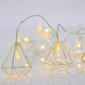 Lanț de lumini LED Eurolamp cu decor metalic argintiu, alb cald, 10 buc. Lanț de lumini LED Eurolamp cu decor metalic argintiu, alb cald, 10 buc.