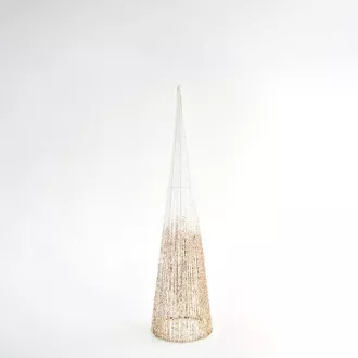 Eurolamp Ornament conic pentru copac, alb strălucitor, 20 x 80 cm, 1 buc.