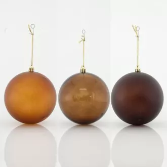 Eurolamp decorațiuni de Crăciun bile de plastic maro, 10 cm, set de 6