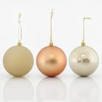 Eurolamp Decorațiuni de Crăciun Bile de plastic portocalii retro, 8 cm, set de 6