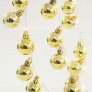 Lanț de lumini LED Eurolamp cu bile aurii, alb cald, 36 de diode