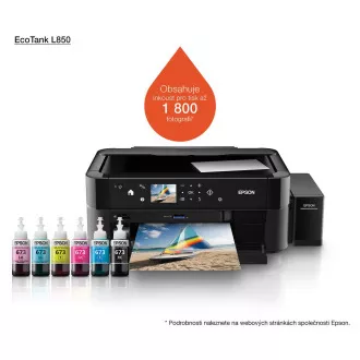 Imprimantă EPSON EcoTank L850, 3 în 1, A4, 38 ppm, USB, panou LCD, imprimantă foto, 6 cerneluri Imprimantă EPSON EcoTank L850, 3 în 1, A4, 38 ppm, USB, panou LCD, imprimantă foto, 6 cerneluri