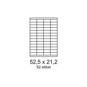 Etichete 52,5x21,2 mm 52 etichete pe coală 100 coli Smartline