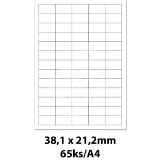 Etichete 38,1x21,2 mm 65 etichete pe coală 100 coli Smartline