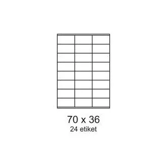 Etichete 70x36mm 3 rânduri 24 etichete pe coală 100 coli Smartline