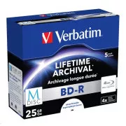 VERBATIM MDDisc BD-R (pachet de 5) Jewel / 4x / 25GB