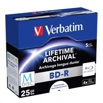 VERBATIM MDDisc BD-R (pachet de 5) Jewel / 4x / 25GB