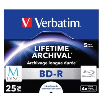 VERBATIM MDDisc BD-R (pachet de 5) Jewel / 4x / 25GB