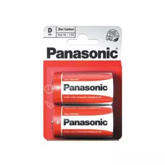 PANASONIC Baterii Zinc Carbon Red Zinc R20RZ / 2BP EU D 1.5V (Blister 2buc)