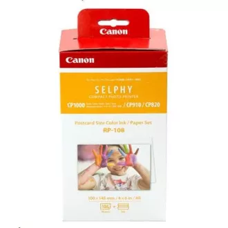 Hârtie Canon RP-108 100x158mm 108pcs pentru imprimantă de termosublimare Hârtie Canon RP-108 100x158mm 108pcs pentru imprimantă de termosublimare